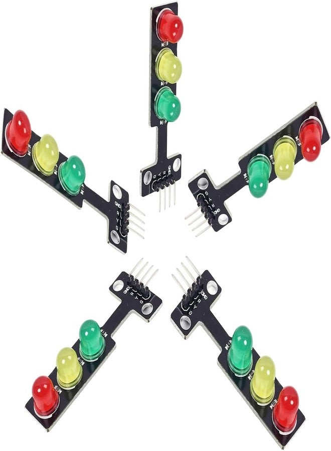 Electrobot 5PCS Mini Traffic Light LED Module 5V 5mm Display Board for UNO Rduino Raspberry Pi Electronic DIY STEM Projects Traffic Light System Compatible with Microcontrollers - Image 2
